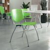 Flash Furniture 5 Pack HERCULES Series 880 lb. Capacity Green Plastic Stack Chair with Titanium Gray Powder Coated Frame 5-RUT-F01A-GN-GG